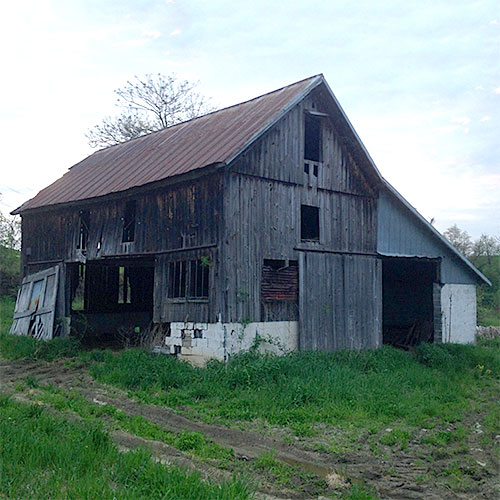remains of an old stone silo