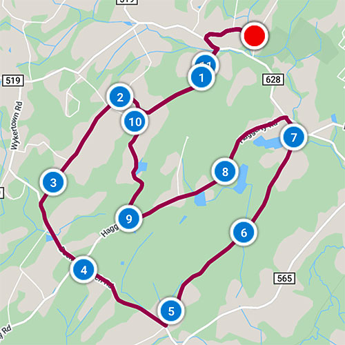 map of the Woodbourne Whirl ride 